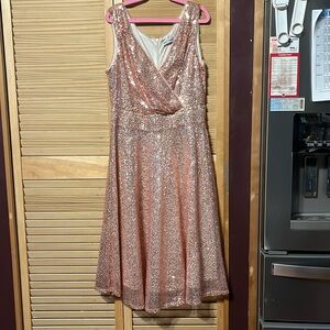 Rose gold knee length dress